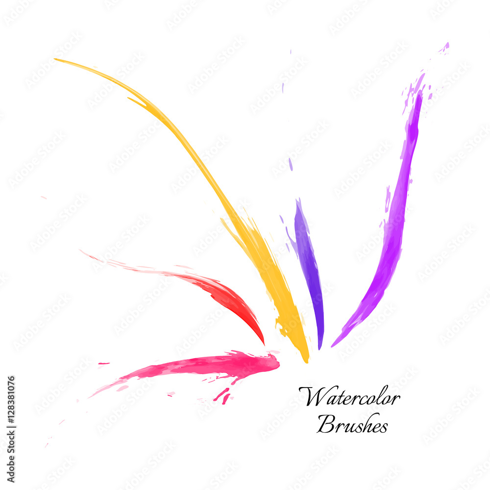 Obraz premium Watercolor brush lines. Vector brush strokes
