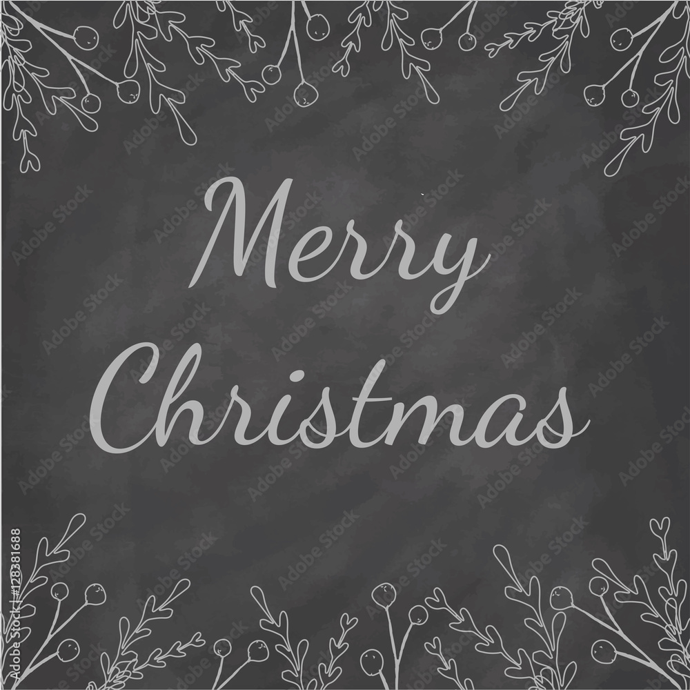 Fototapeta premium Merry Christmas Chalkboard