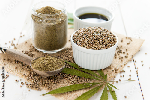hemp seeds, aiol and flour