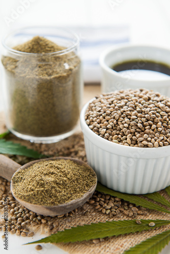 hemp seeds, hemp oil and hemp flour