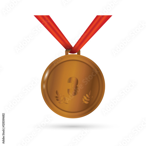 Bronze medal. Vector illustration