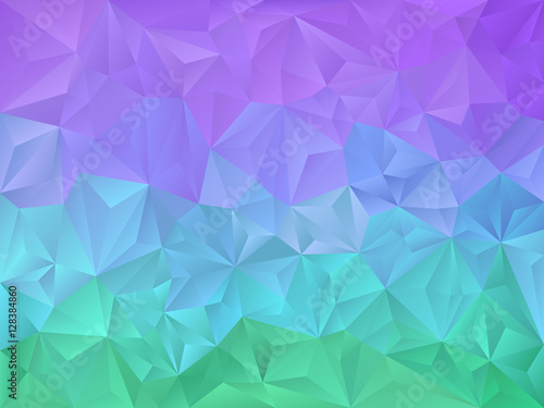 vector abstract irregular polygon background with a triangle pattern in vibrant neon green, blue, purple color