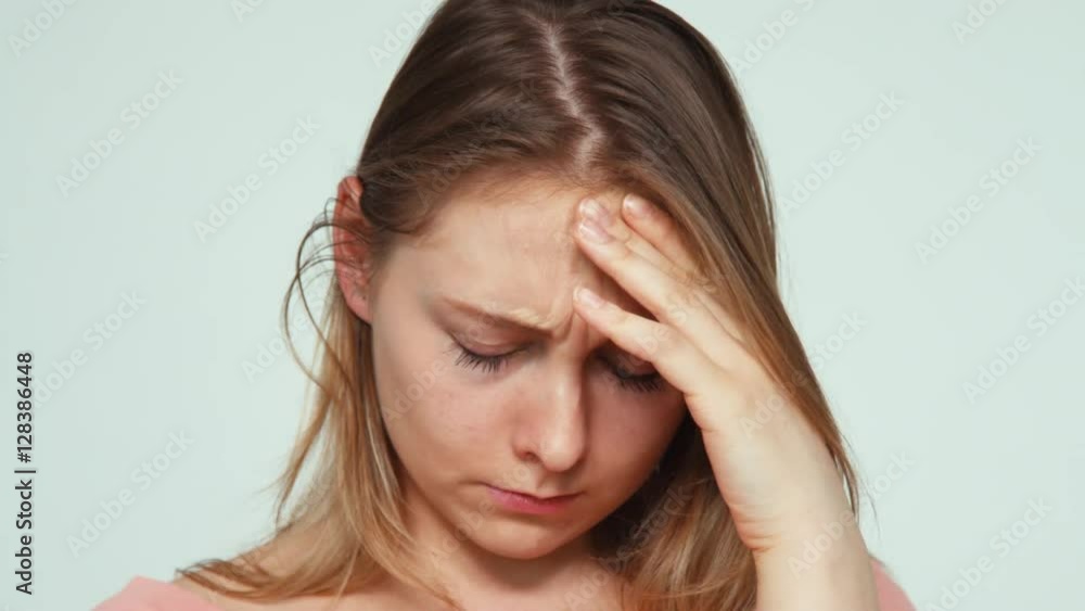 Resentment. Portrait cute girl 19 years old on white background Resentment. Portrait cute girl 19 years old on white background