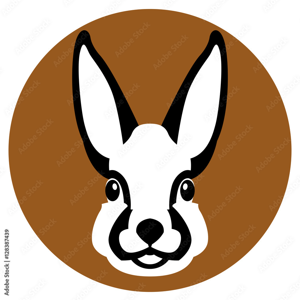 Obraz premium hare head face vector illustration style Flat 