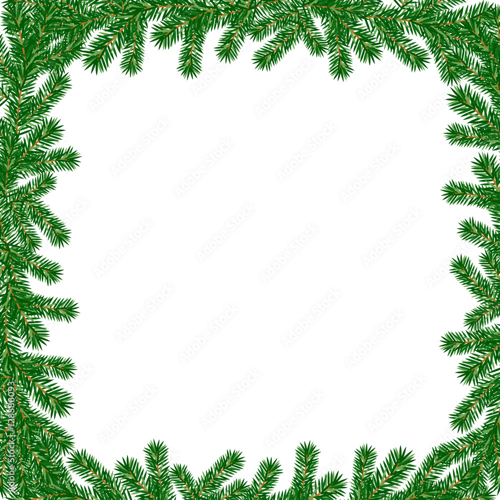 Merry Christmas and New Year fir tree ornament Merry Christmas and New Year fir tree ornament