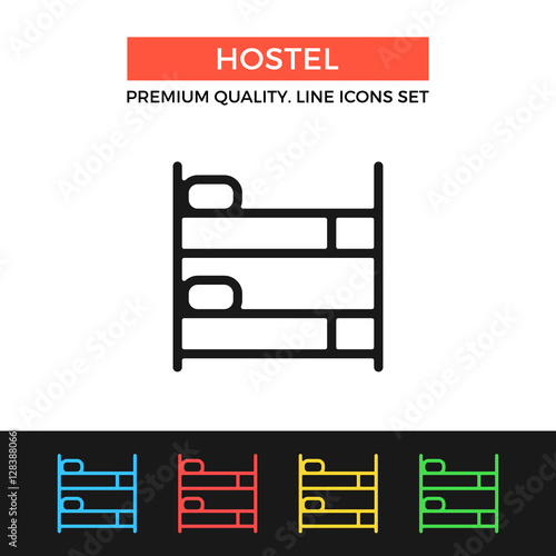 Vector hostel icon. Thin line icon