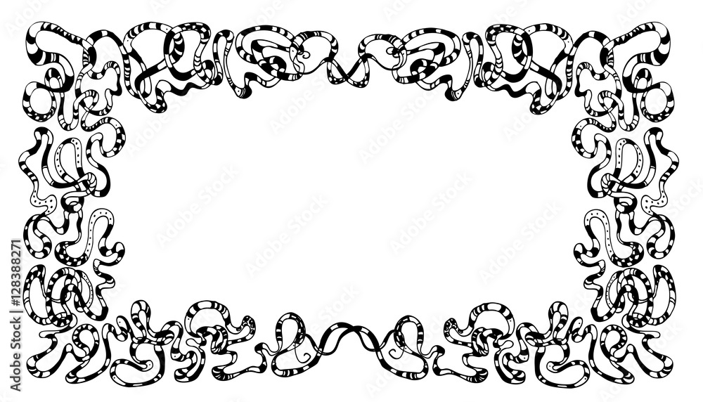 Zentagle decorative design frame with space for text. Doodle