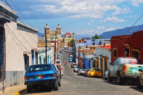 Canvas Print Streets of colonial town Oaxaca, Mexico