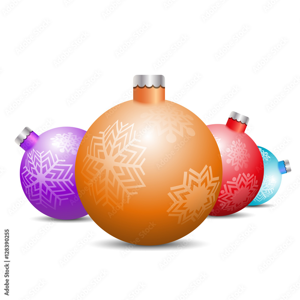 Toys and decorations for the Christmas tree, vector illustration. Toys and decorations for the Christmas tree, vector illustration.