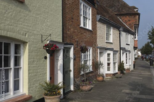 historic picturesque terrace street of English Houses in Faversham Kent photo