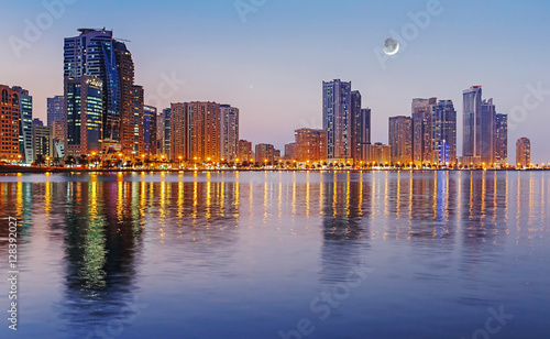 Night view of Sharjah UAE