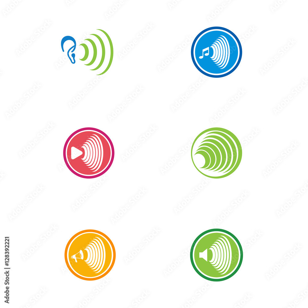 set of vector logo sound wave icon set of vector logo sound wave icon