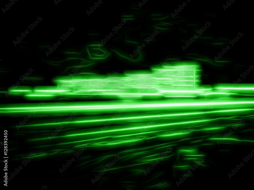Green abstract office buildings illustration background