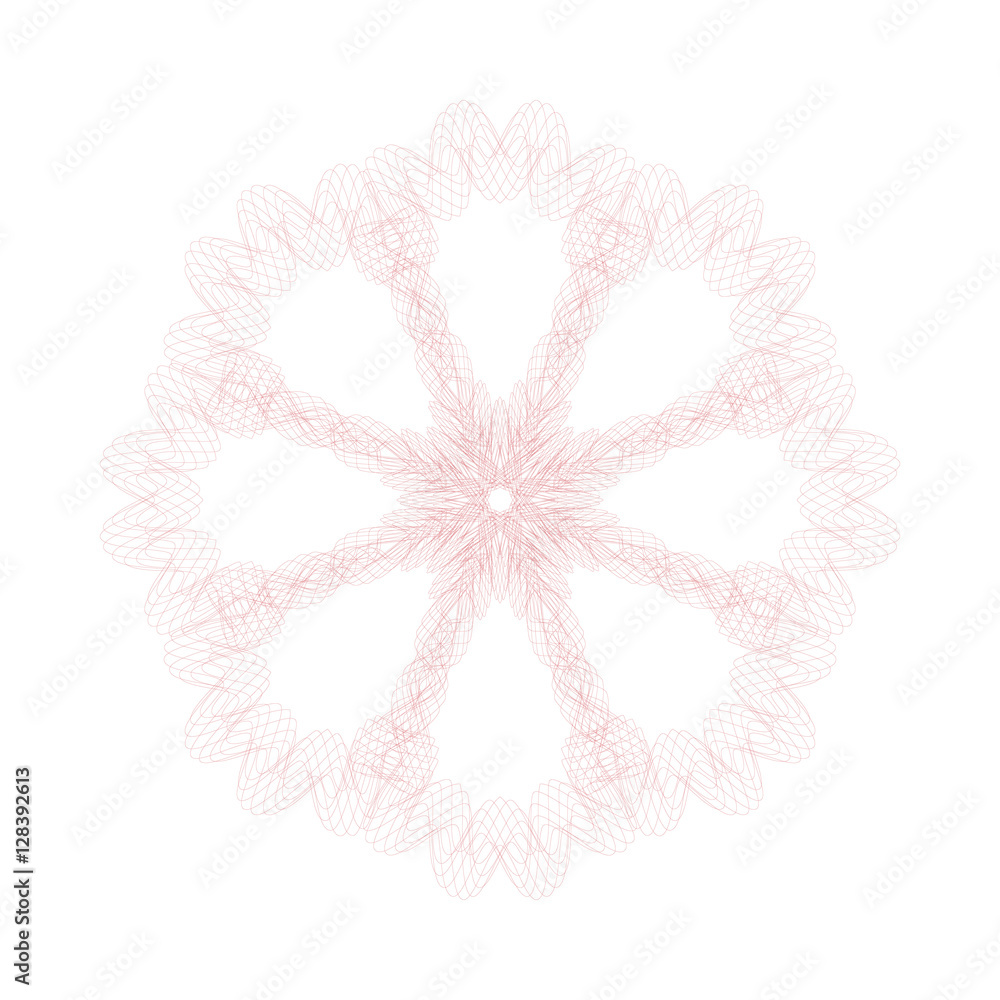 Guilloche decorative rosette element. Digital watermark. It can be used as a protective layer for certificate, voucher, banknote, money design, currency, note, check, ticket, reward etc. Guilloche decorative rosette element. Digital watermark. It can be used as a protective layer for certificate, voucher, banknote, money design, currency, note, check, ticket, reward etc.