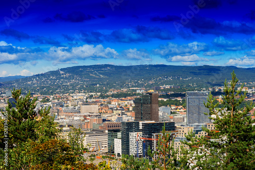 Oslo city cityscape background