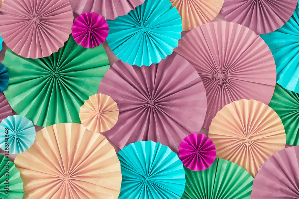 Naklejka premium Colorful pastel romantic background wall with multicolored paper