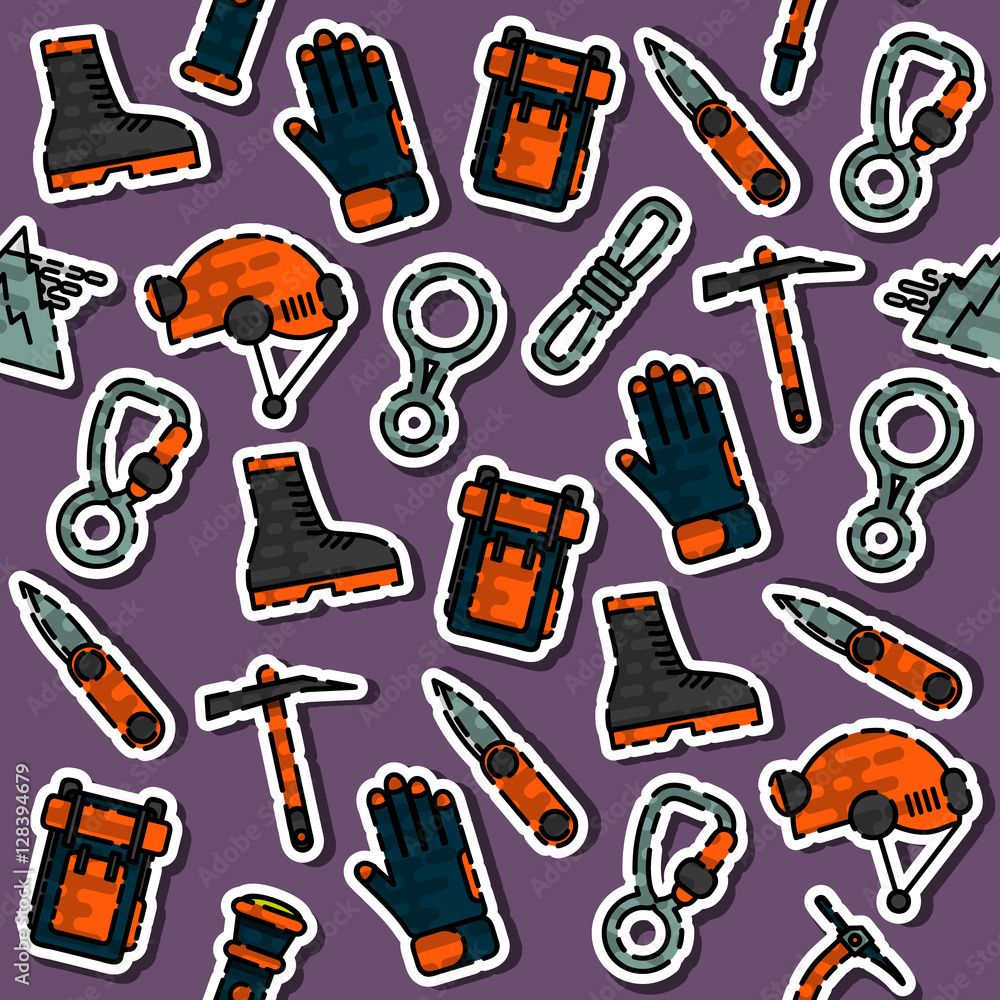 Obraz premium Colored Speleologist pattern