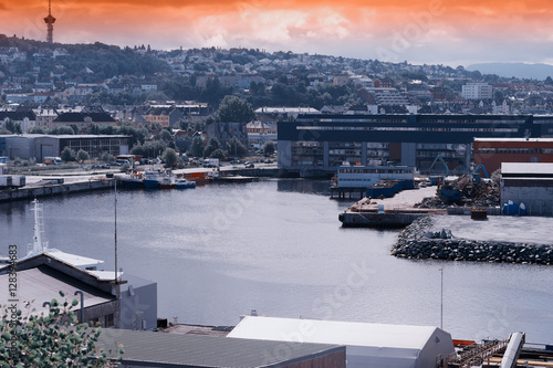 Photography Trondheim city port background