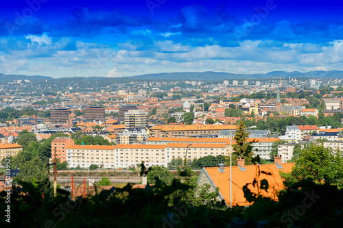 Oslo city cityscape background