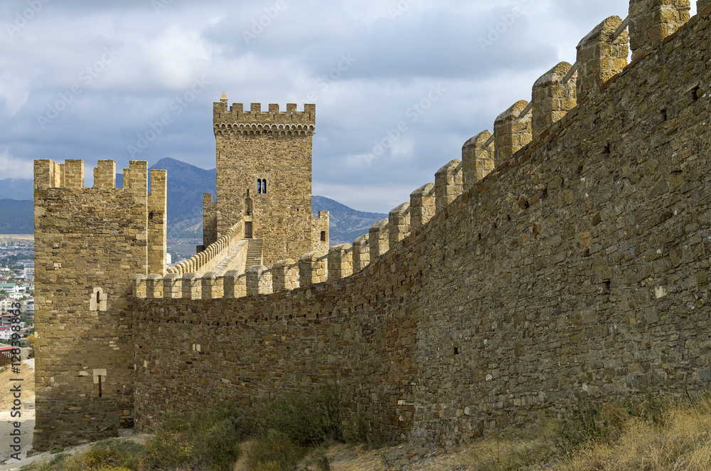 Consular castle in the Genoese fortress in Sudak, Crimea.