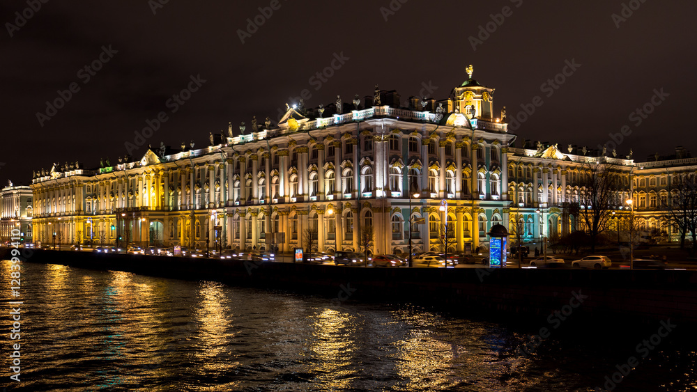 Saint Petersburg Hermitage Palace by Night