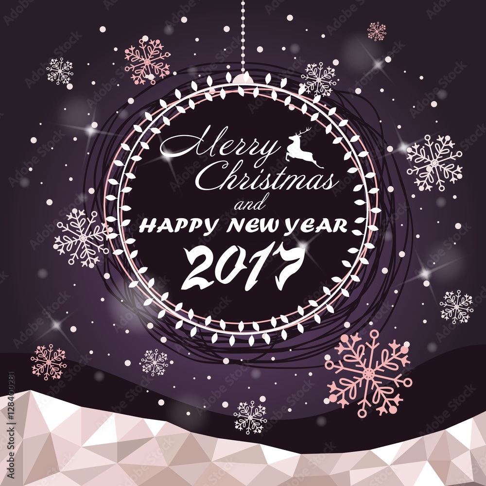 Xmas background. Happy New Year 2017. vector illustration. Merry Christmas card.