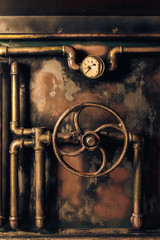 Wandcirkels Bruin Vintage steampunk achtergrond met details  © BY-_-BY