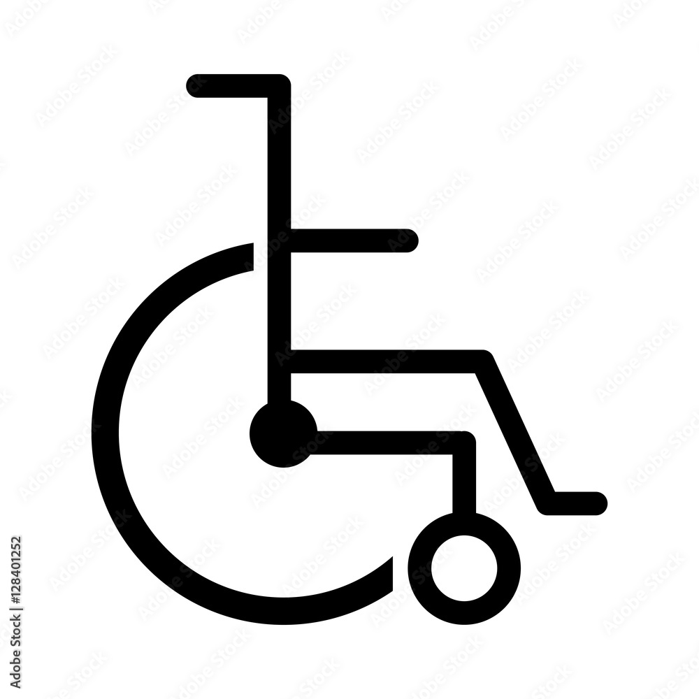 black silhouette abstract wheelchair flat icon vector illustration black silhouette abstract wheelchair flat icon vector illustration