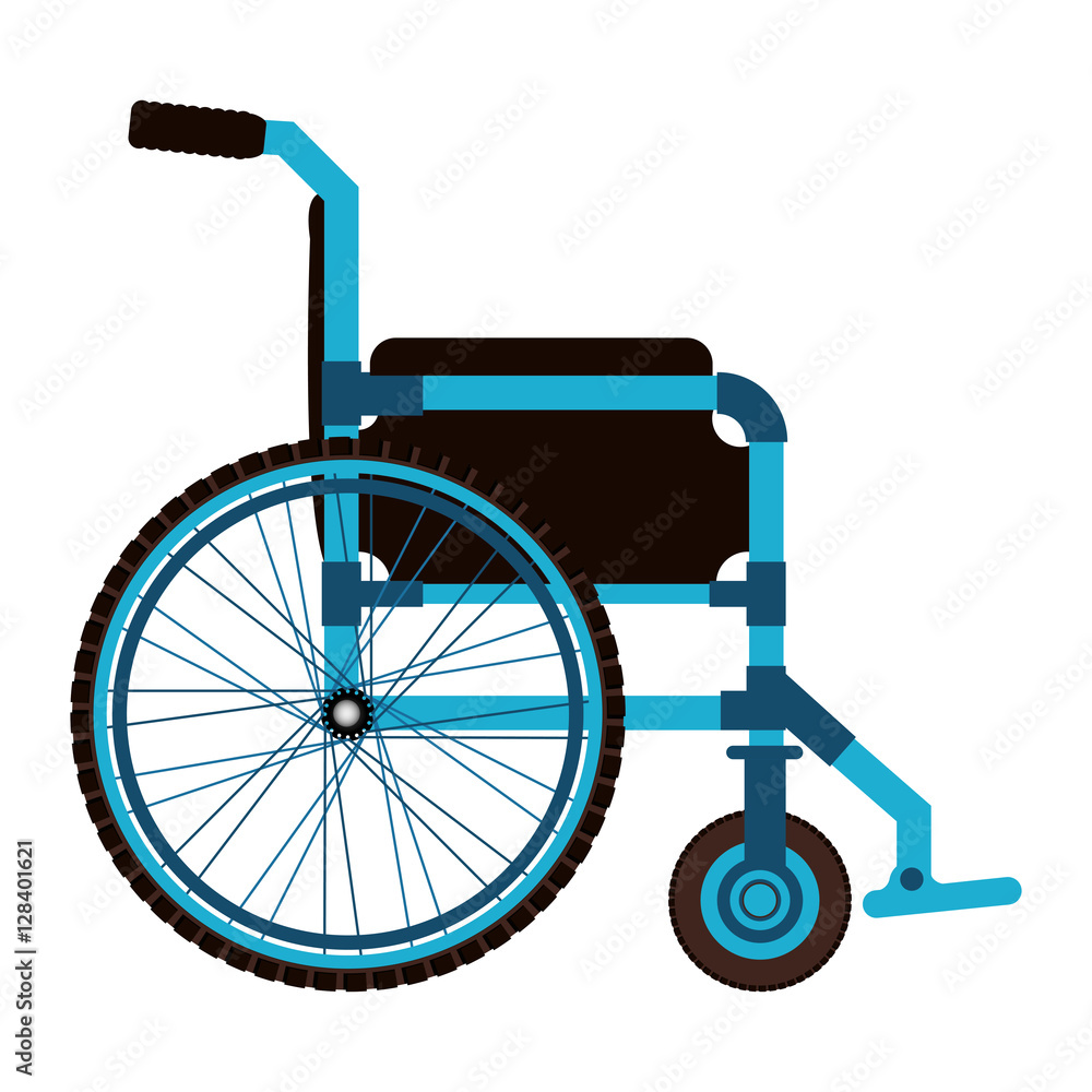 blue wheelchair design medical element icon vector illustration blue wheelchair design medical element icon vector illustration