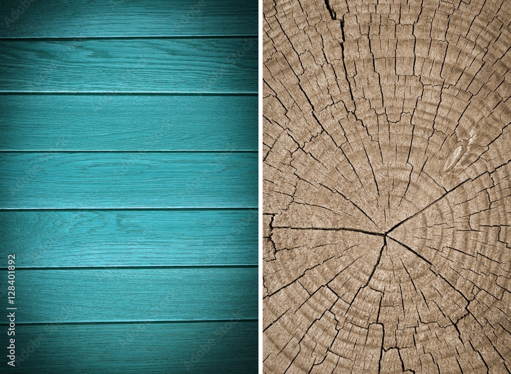 Fototapeta premium Wood texture. Lining boards wall. Wooden background. pattern. Showing growth rings. set