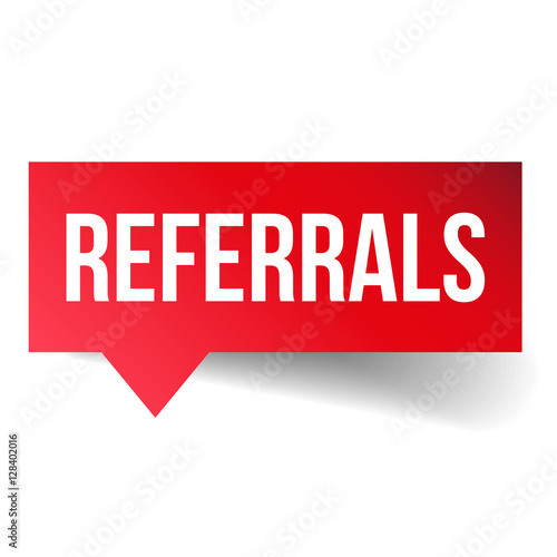 Referrals vector speech bubble