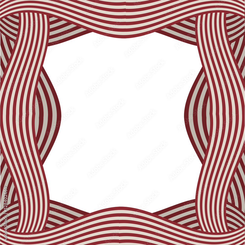 Fototapeta premium border with striped lines in color vector illustration