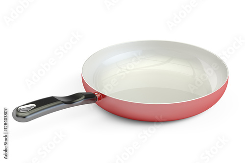 ceramic frypan closeup, 3D rendering photo