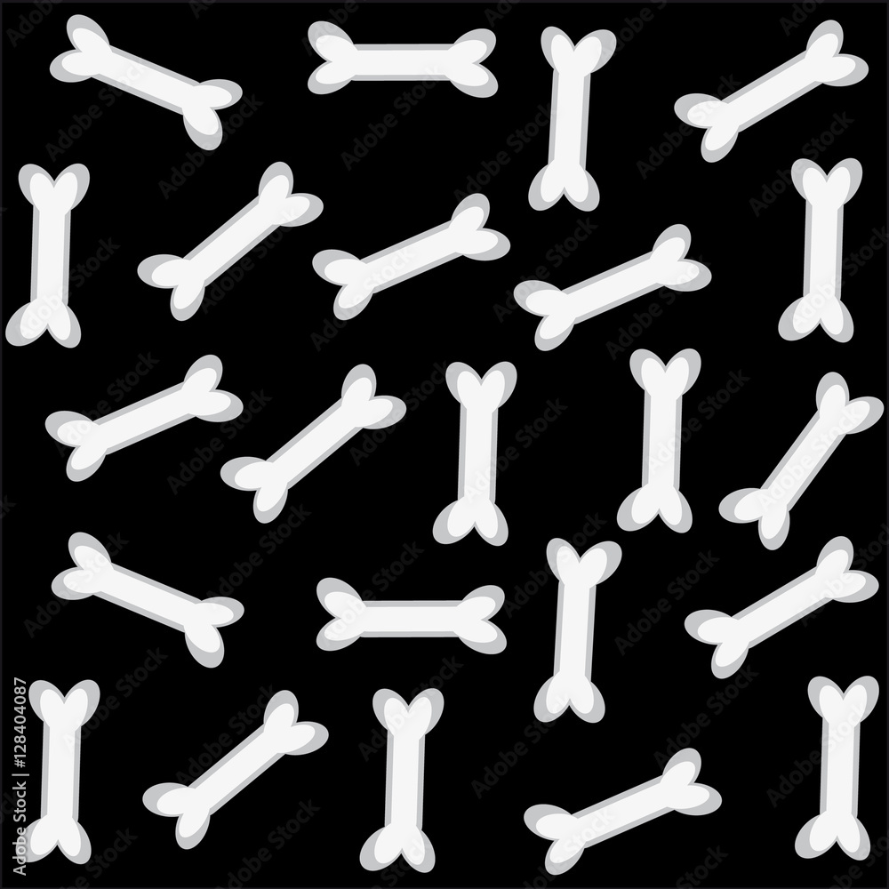 Obraz premium Dog bone on black background.
