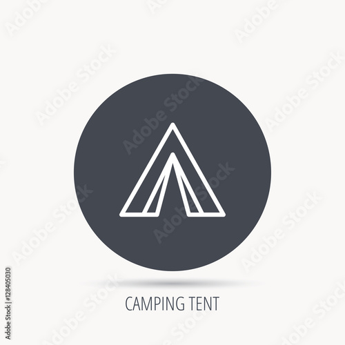 Free Download Tourist tent icon. Camping travel hike sign. Round web button with flat icon. Vector - GFXLoad