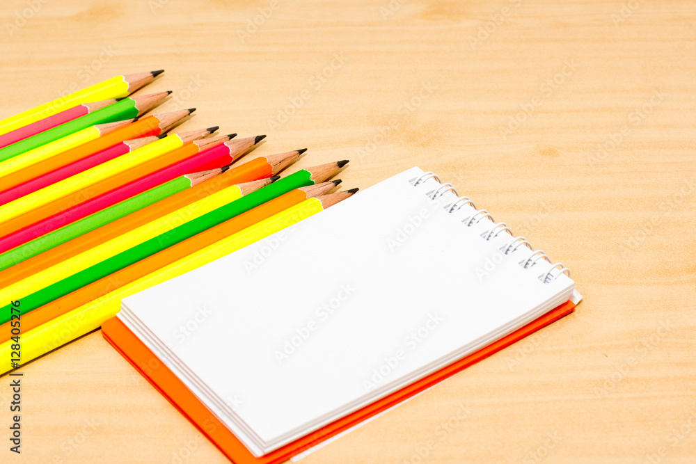 office desk group of pencil and book on wooden desk, office desk group of pencil and book on wooden desk,