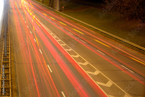 Autobahn bei Nacht photo