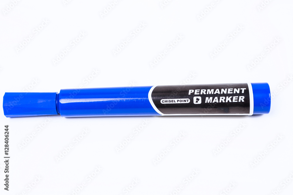 Permanent chisel tip marker isolated on white background Permanent chisel tip marker isolated on white background