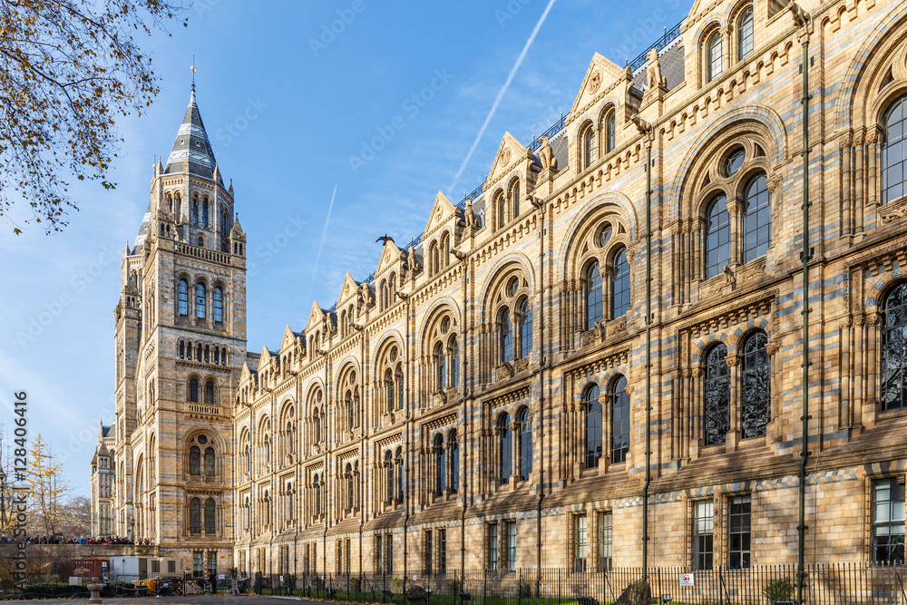 Obraz premium Muzeum Historii Naturalnej w zimie, Londyn