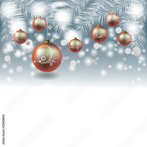 New Year banner with Christmas balls  