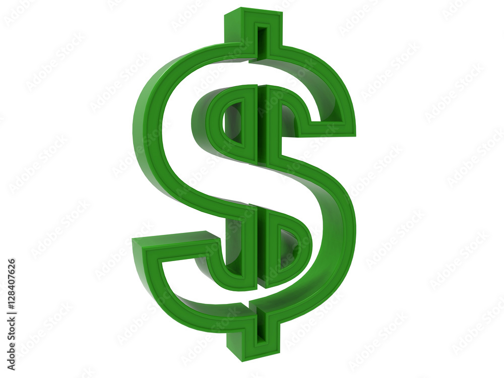 3D render - green dollar sign 3D render - green dollar sign