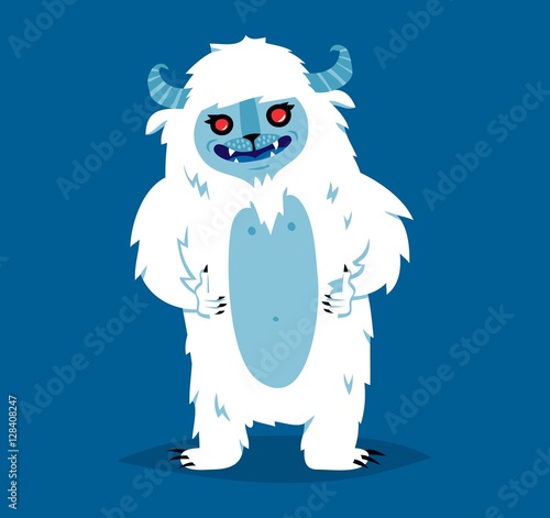 Cute yeti biigfoot monster vector set.