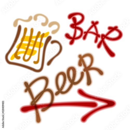 pointer to the beer bar