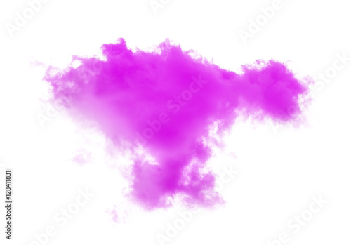 Clouds or pink smoke on white background