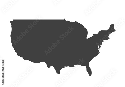 Vector map of USA. United States of America country. Blank similar USA map isolated on white background.