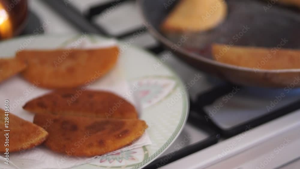 Video chef frying breaded products Video chef frying breaded products