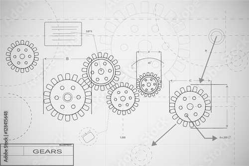 Blueprint Gears Illustration