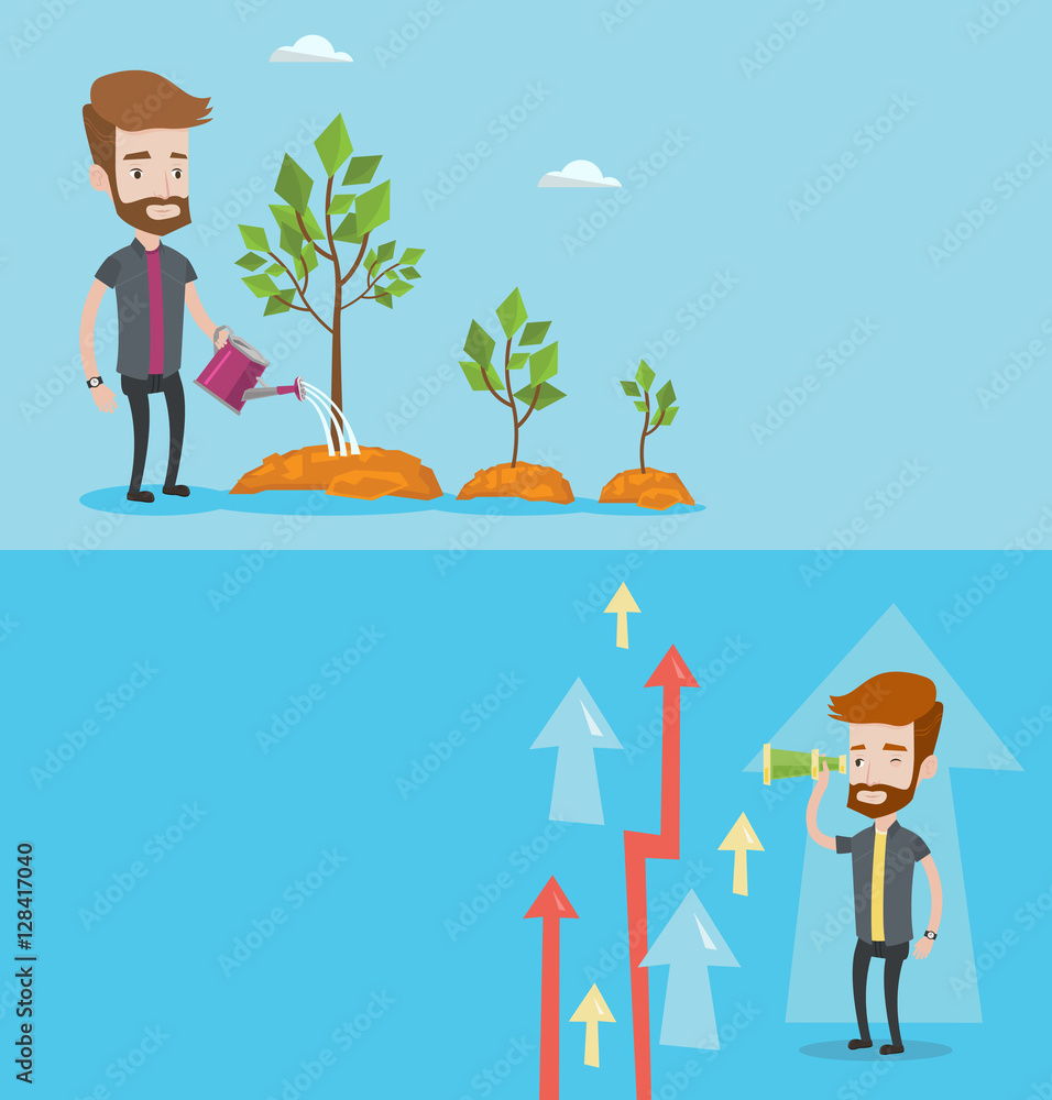 Two business banners with space for text. Two business banners with space for text.