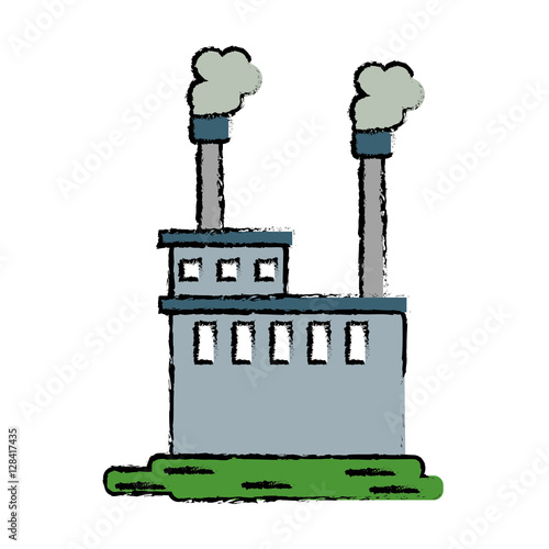 drawn manufactory industry producing gas vector illustration eps 10
