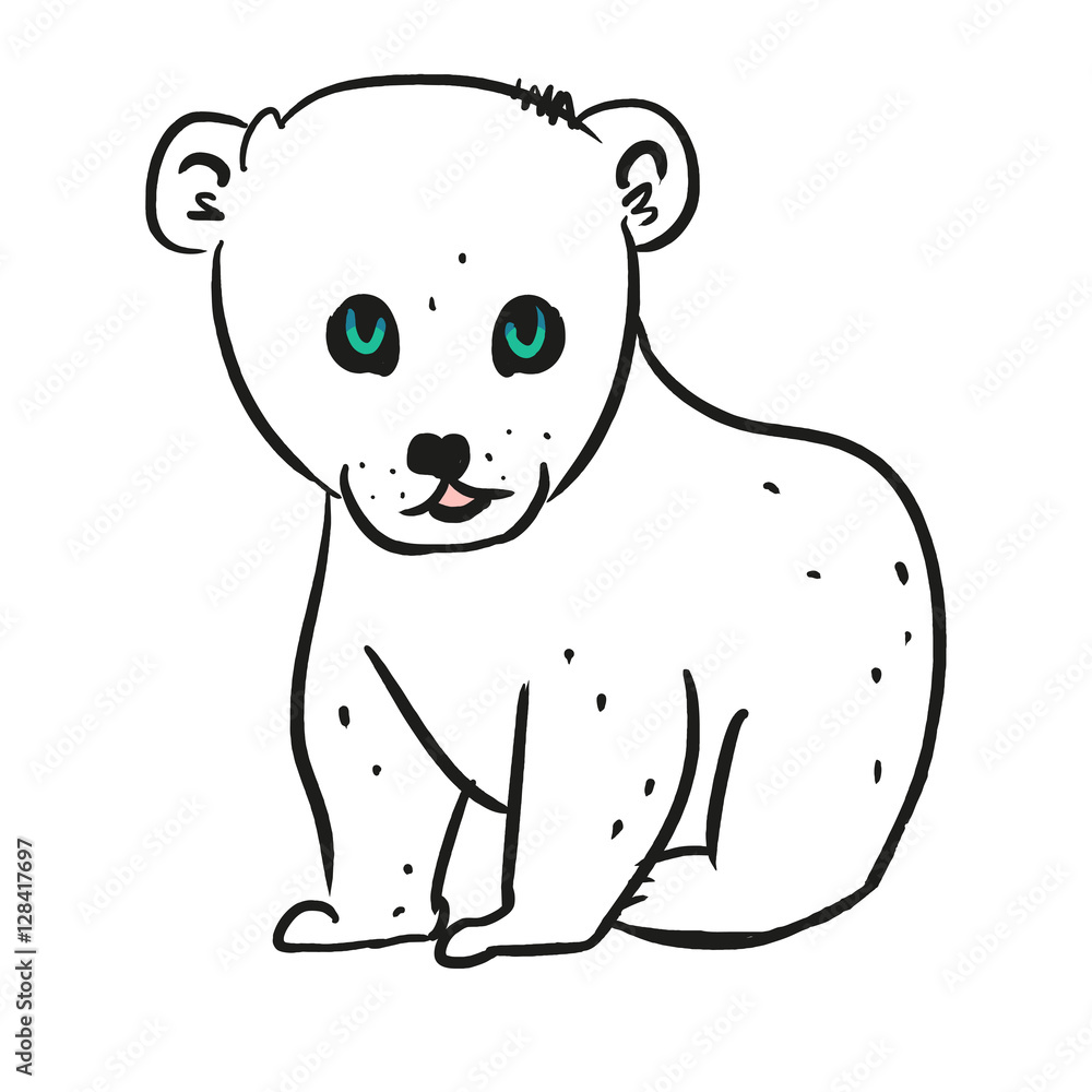 Naklejka premium Polar Bear vector, isolated on the white background.